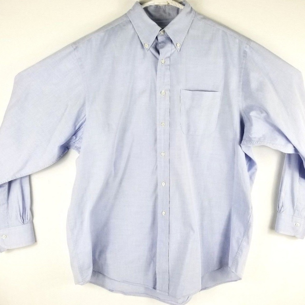 Brooks Basics Blue Button-Front Shirt Size 17-36